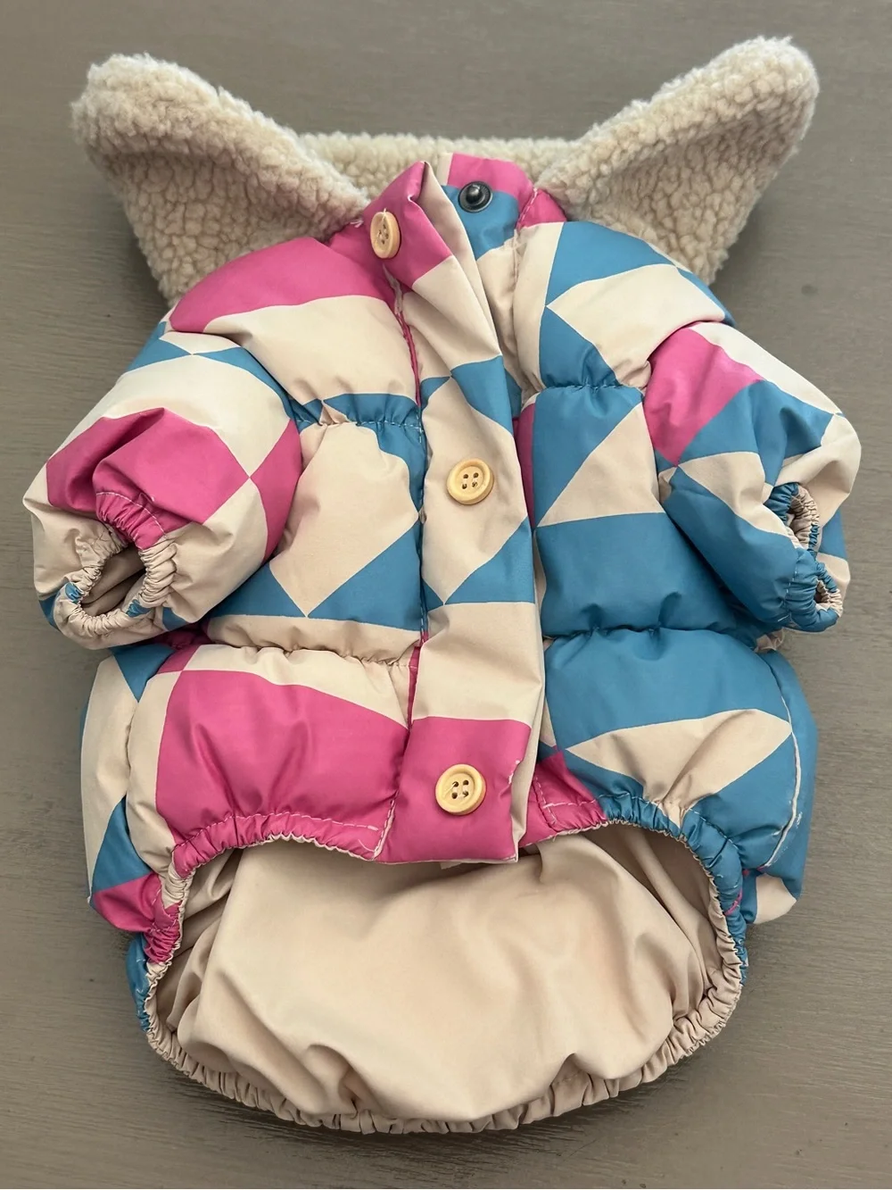 maxbone x Anthropologie Holiday 2024 Geometric Dog Puffer Jacket Coat Small S⁠
